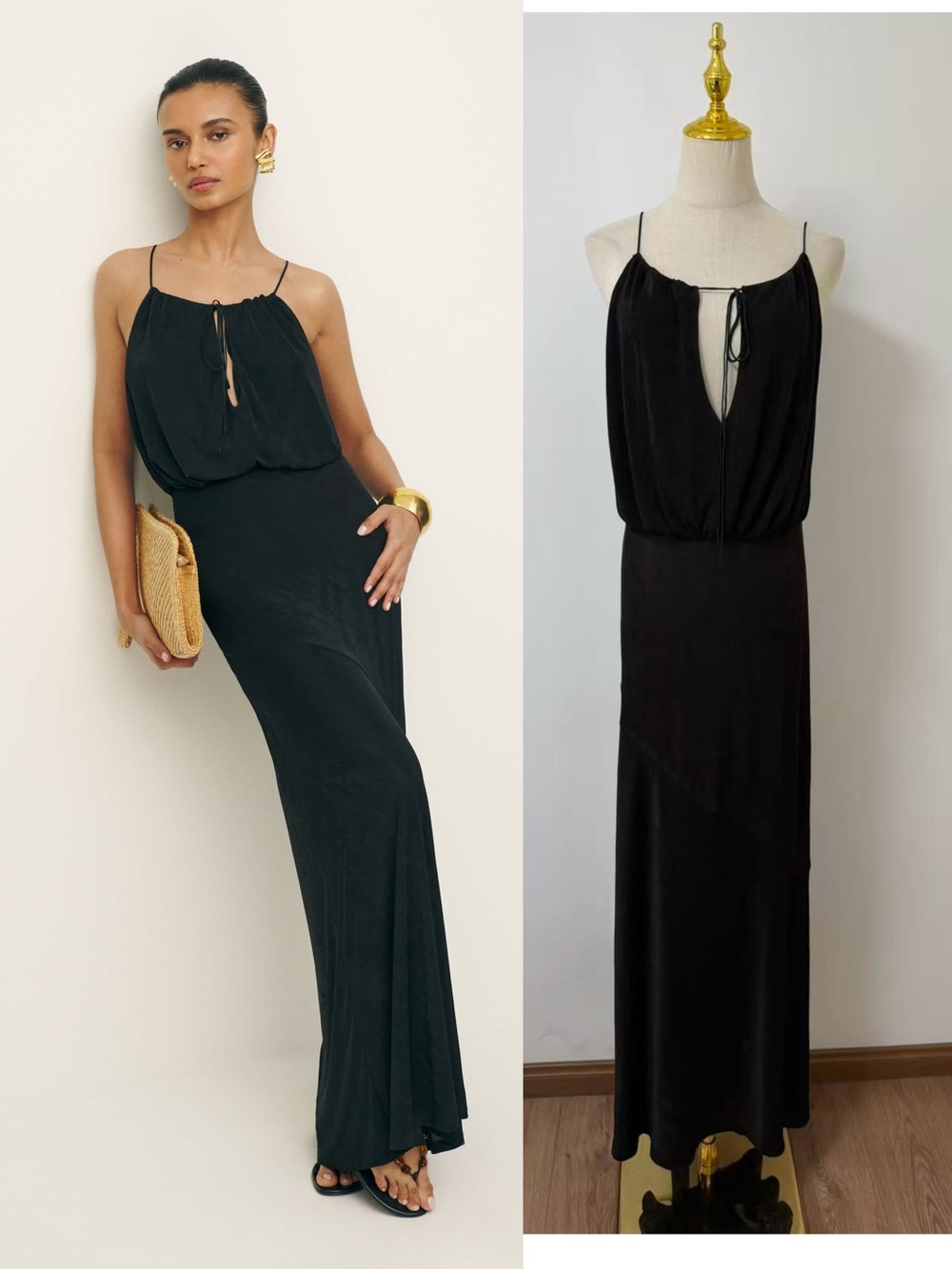 Reformation Black Lupe Knit Dress, M